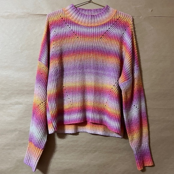 Rebecca Minkoff Sweaters - Rebecca Minkoff | Brinkley Mock Neck Ombre Stripe Pullover Sweater Knit Size L